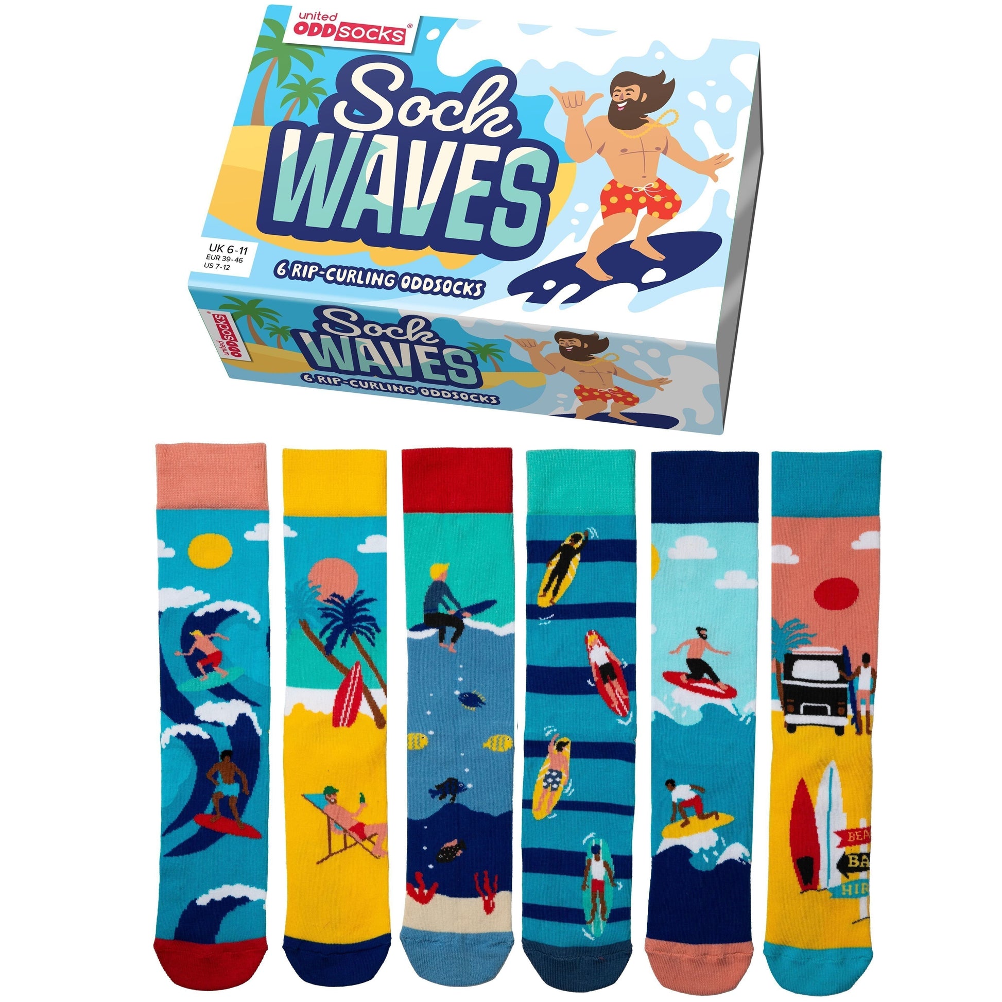 VOUS ÊTES BIEN | Coffret cadeau 6 chaussettes impaires - United Oddsocks EUR 39-46 United Oddsocks