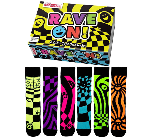 RAVE ON | Geschenkbox 6 ungerade Socken EUR 38 -44