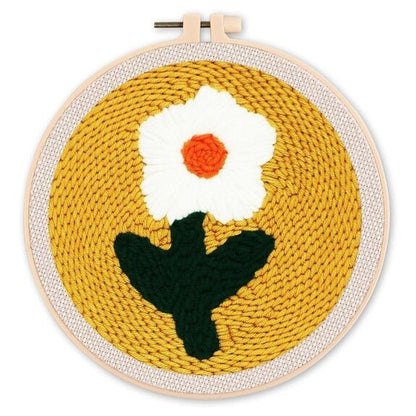 Kit Punch Needle DIY Jolie Fleur blanche Figured'art