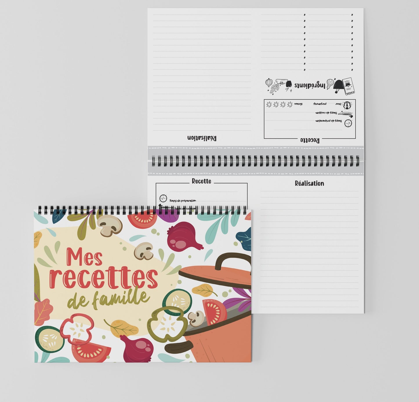 KIT CARNET MES RECETTES DE FAMILLE GRAINE CREATIVE