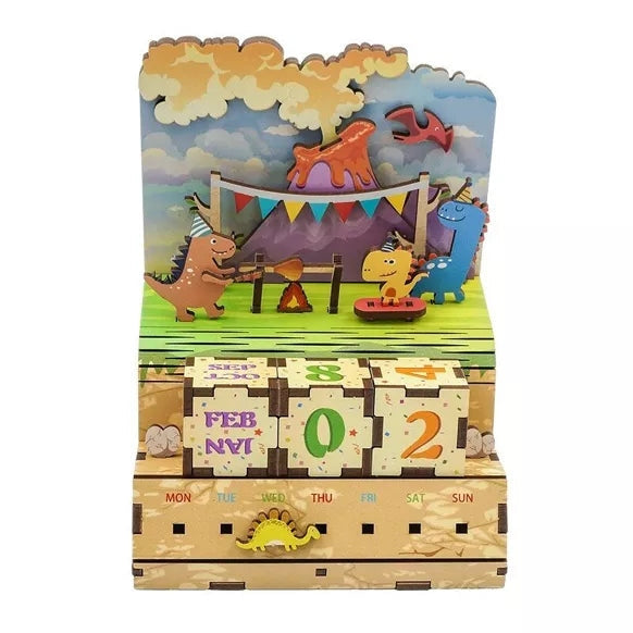 Calendrier de puzzle en bois bricolage, fête jurassique Art Bizniz DIY