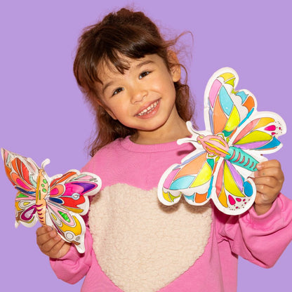 Coloriages gonflables - 2 papillons à colorier Ara-Créative