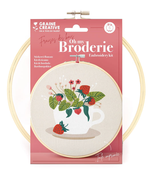 KIT BRODERIE PARTIELLE FRAISE DES BOIS Graine Créative GRAINE CREATIVE