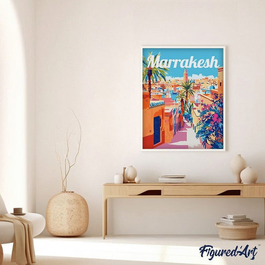 Affiche de voyage Marrakech - Peinture par numéros 40x50cm Figured'art