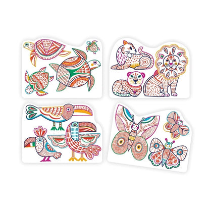 Coloriages à Révéler Familles Sauvages – Activité Magique pour Jeunes Enfants
