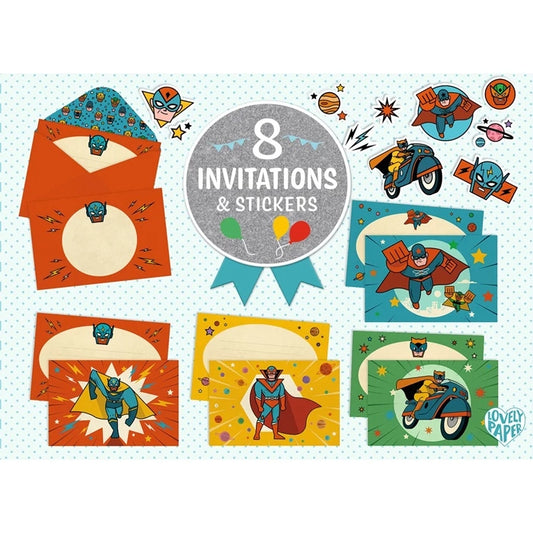 Invitations Superhéros à Personnaliser – Set Anniversaire Enfant Créatif Djeco