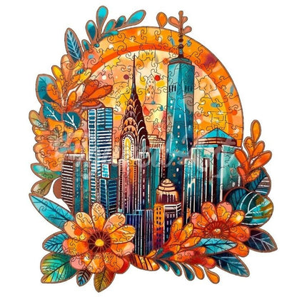 Puzzle en Bois Adulte - Paysage Urbain floral Figured'art