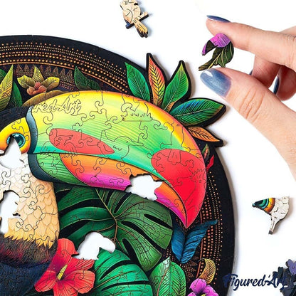 Puzzle 2D en Bois Adulte - Toucan tropical Figured'art