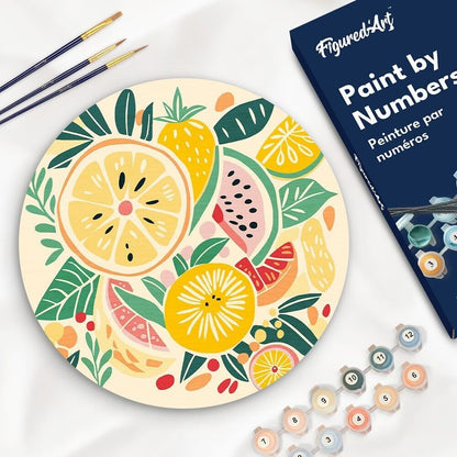 Peinture par Numéro sur Disque en bois - Fruits Figured'art