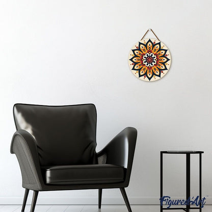Peinture par Numéro sur Disque en bois - Mandala ensoleillé Figured'art
