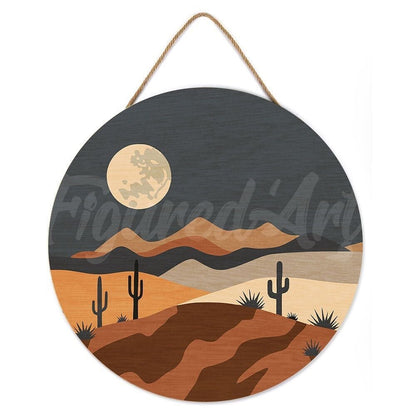 Peinture par Numéro sur Disque en bois - Clair de lune désertique Figured'art