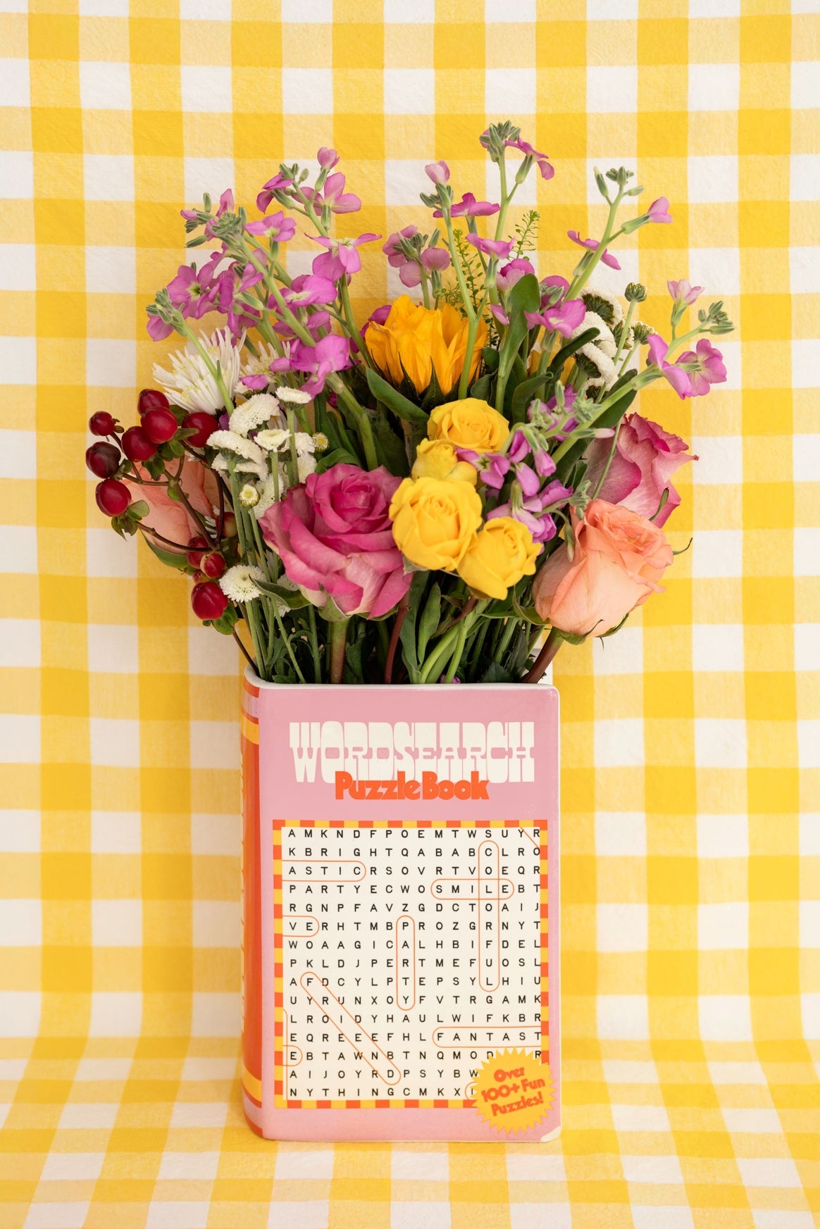 Vase à Livres en Céramique – Motifs Mots Mêlés | Vase, Pot à Stylos ou Serre-Livres Ban.do