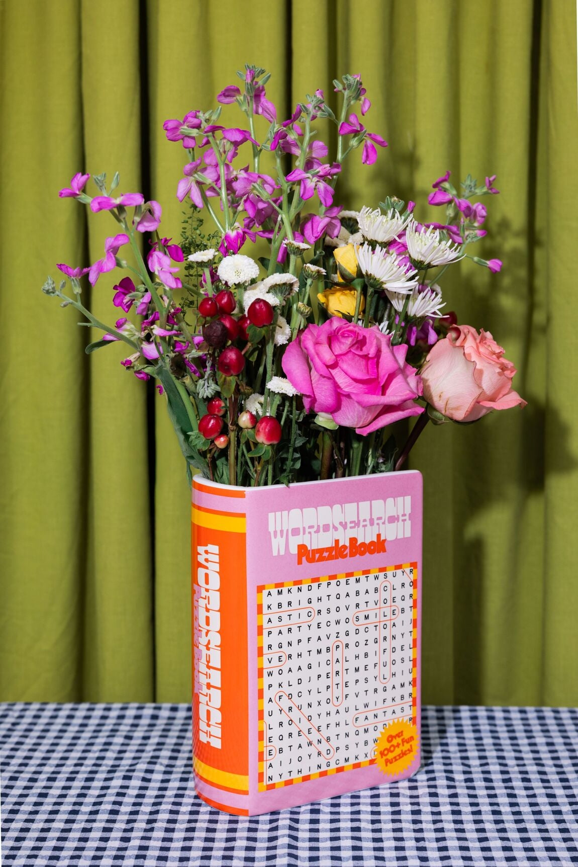 Vase à Livres en Céramique – Motifs Mots Mêlés | Vase, Pot à Stylos ou Serre-Livres Ban.do