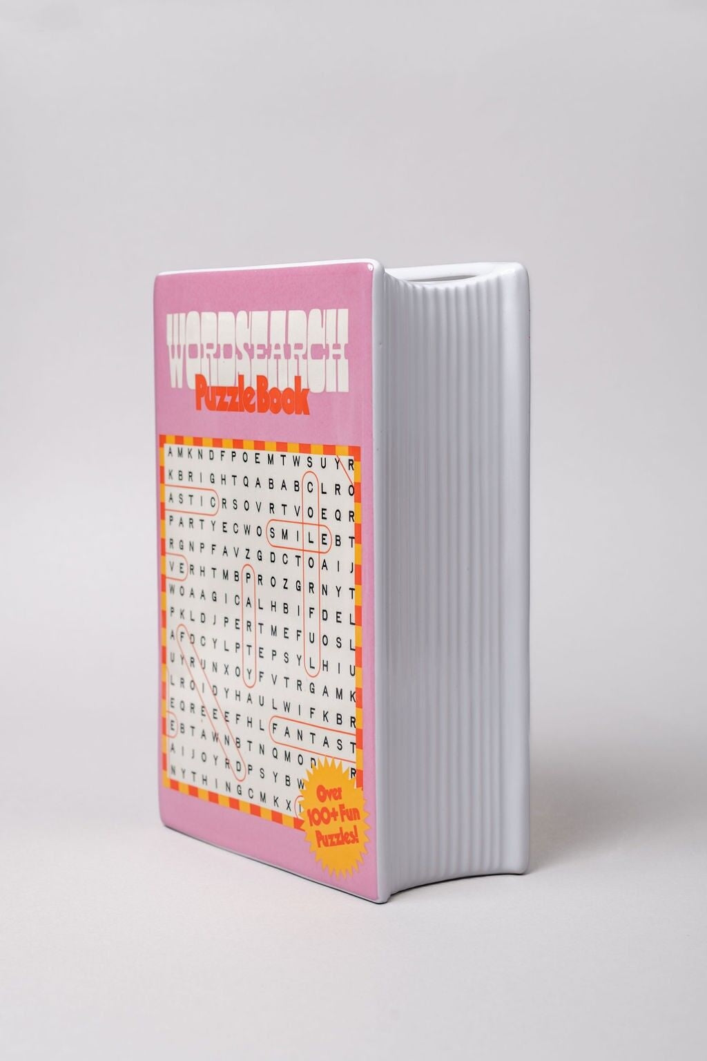 Vase à Livres en Céramique – Motifs Mots Mêlés | Vase, Pot à Stylos ou Serre-Livres Ban.do