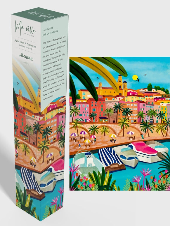Diamond Painting – Menton Côte d'Azur 30x40 cm – Komplettes Diamond Painting Set
