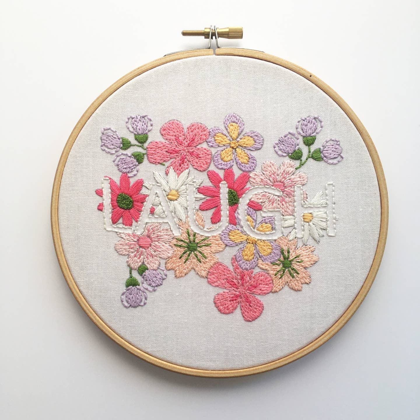 Kit de Broderie Florale – "Laugh" avec Cerceau | Pour Débutants et Brodeurs Confirmés Cinnamon