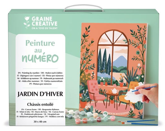 Peinture au Numéro 30x40 – Jardin d’Hiver | Kit DIY Tableau Floral GRAINE CREATIVE