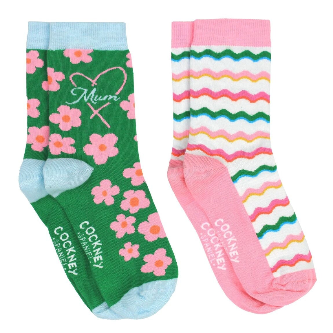 MAMAN – Coffret 2 Paires de Chaussettes Assorties | Best Mum Ever | Cockney Spaniel | Taille 37-42 United Oddsocks
