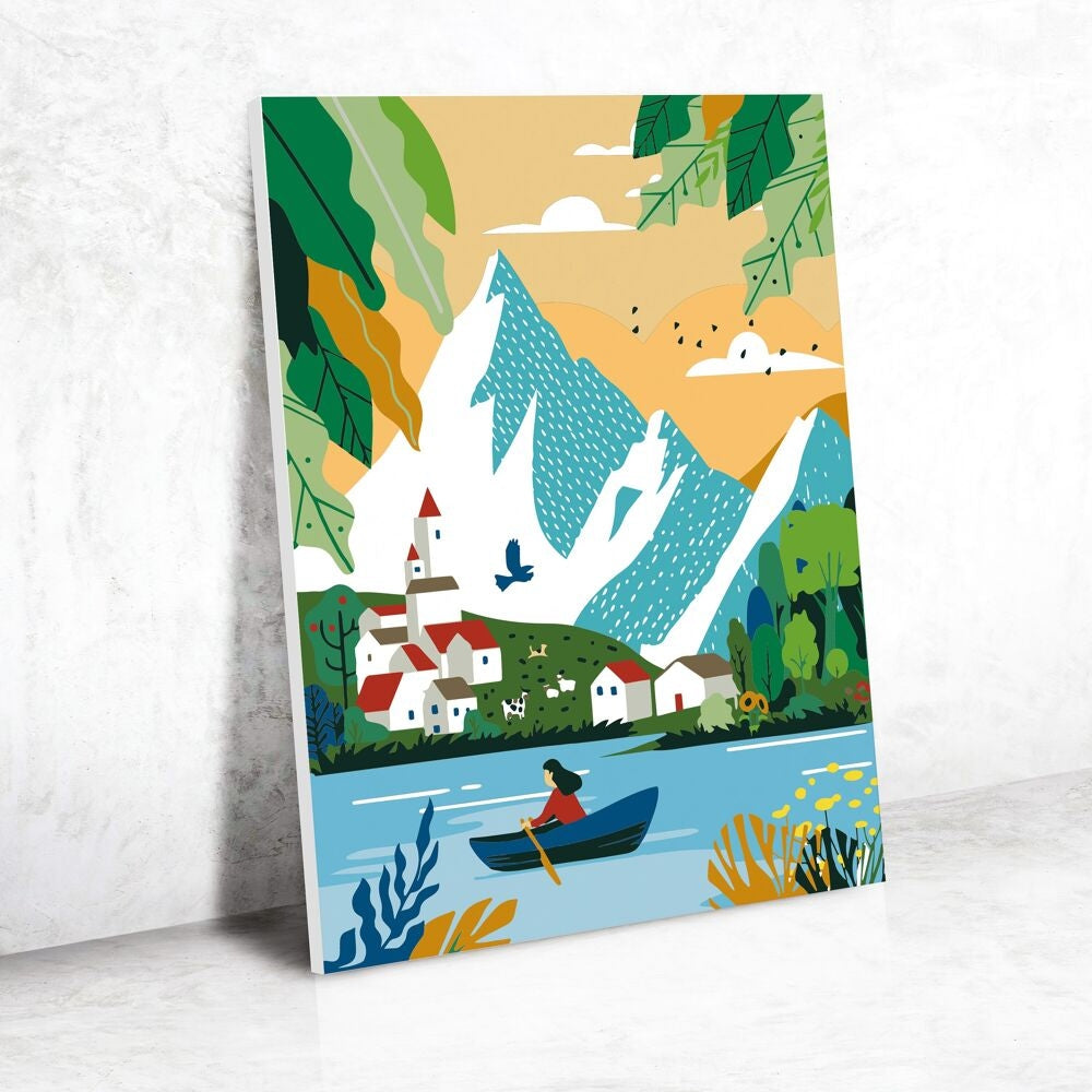 Peinture au Numéro Évasion Alpine – Tableau Créatif 30 x 40 cm GRAINE CREATIVE