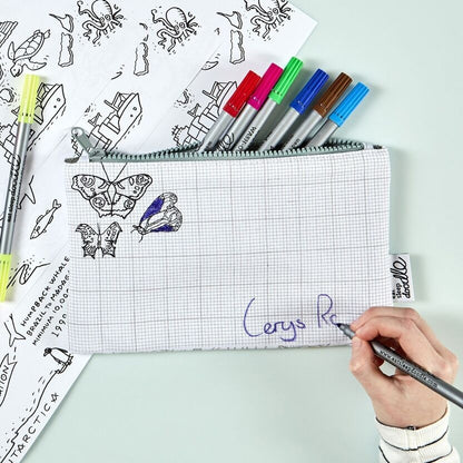 Trousse à colorier Papillons lavable – Trousse créative avec feutres inclus eatsleepdoodle EU