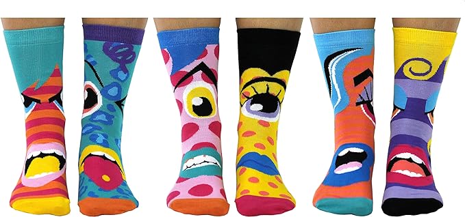 United Oddsocks - The Hotheads – Boîte de 6 chaussettes Odd pour femme – 37-42, Multicolore United Oddsocks