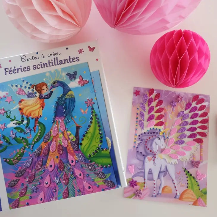 Coffret Cartes à créer Fééries scintillantes 6 cartes Crealign Créa lign