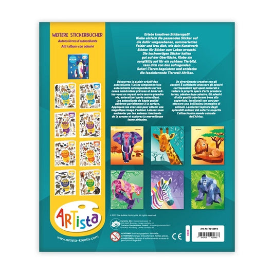 Livre Sticker Painting Safari – Activité Créative Autocollants pour Enfants Artista