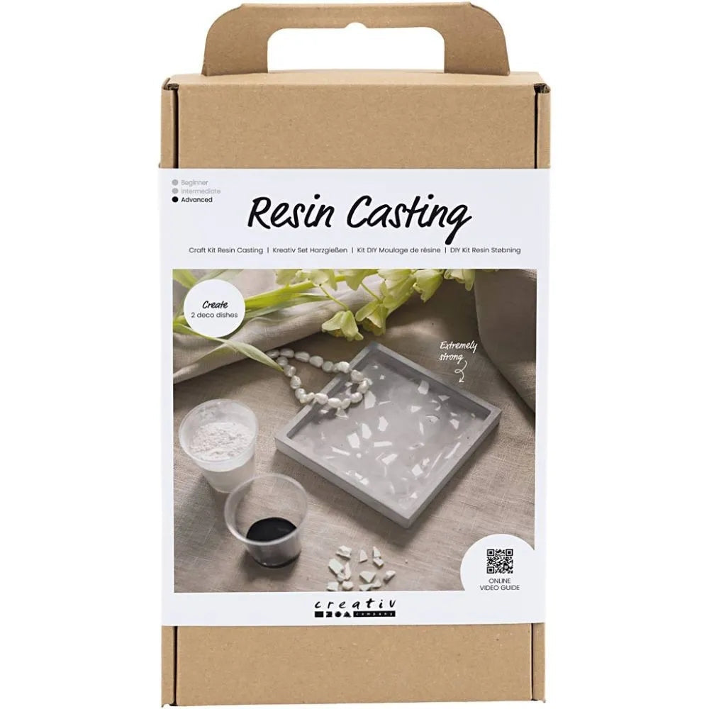 Kit DIY moulage en résine - Plateaux carrés avec terrazzo - Noir/Blanc Creative Compagny