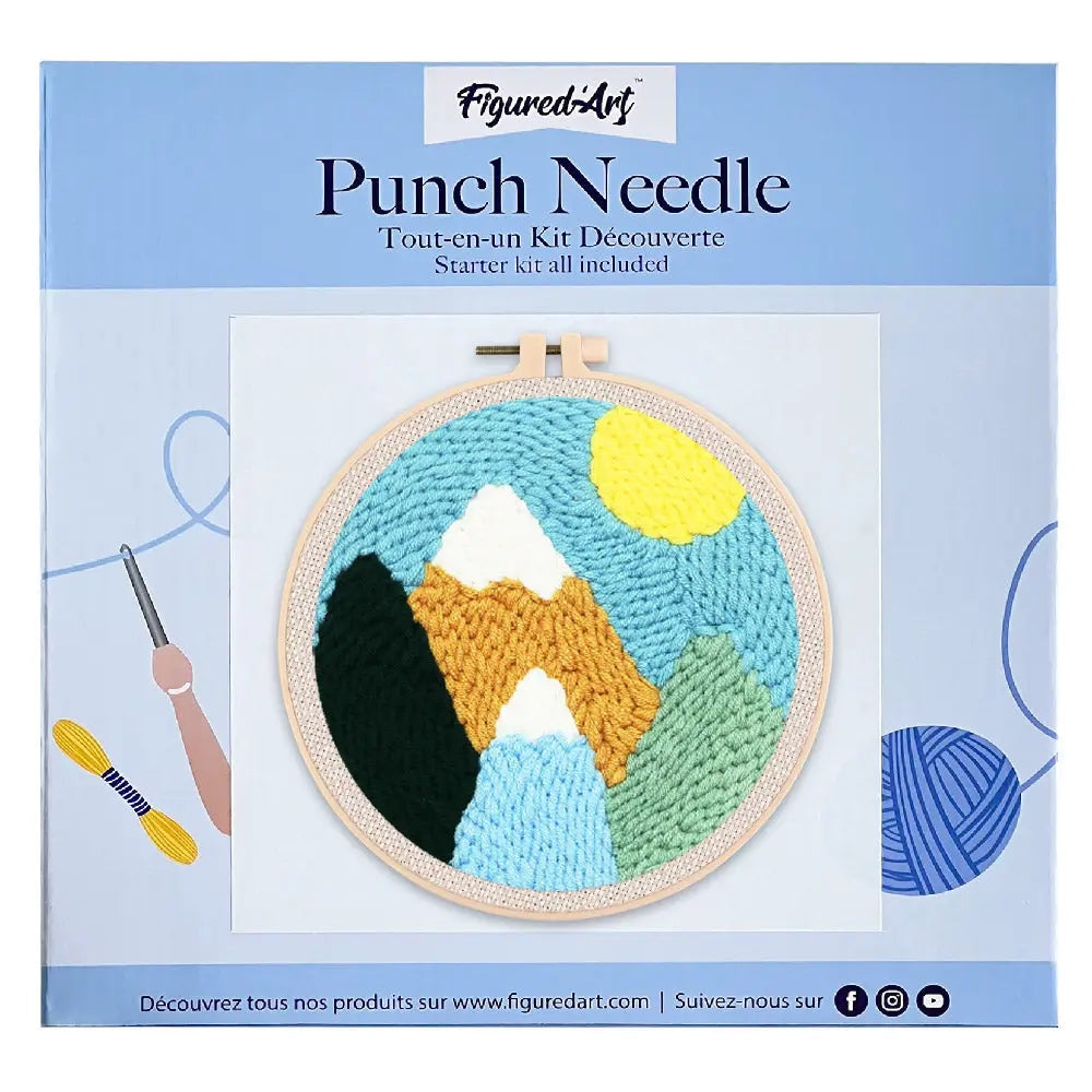 Punch Needle Montagnes enneigées et Soleil Figured'art