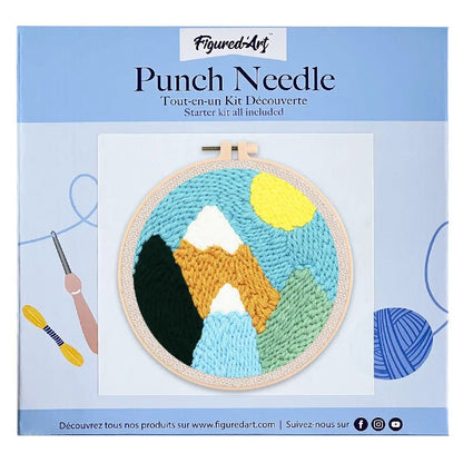 Punch Needle Montagnes enneigées et Soleil Figured'art