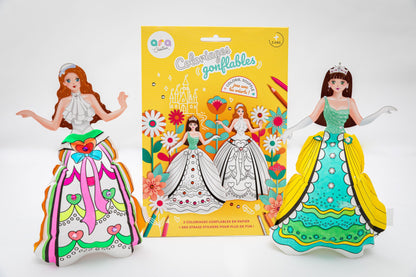 Coloriages gonflables - 2 Princesses à colorier Ara-Créative