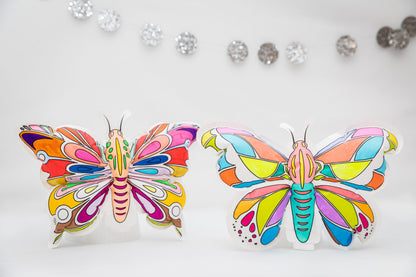Coloriages gonflables - 2 papillons à colorier Ara-Créative