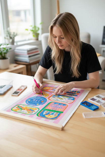 Stylet diamond painting avec plateau et cire kit Petit Diamond Sardine Cans