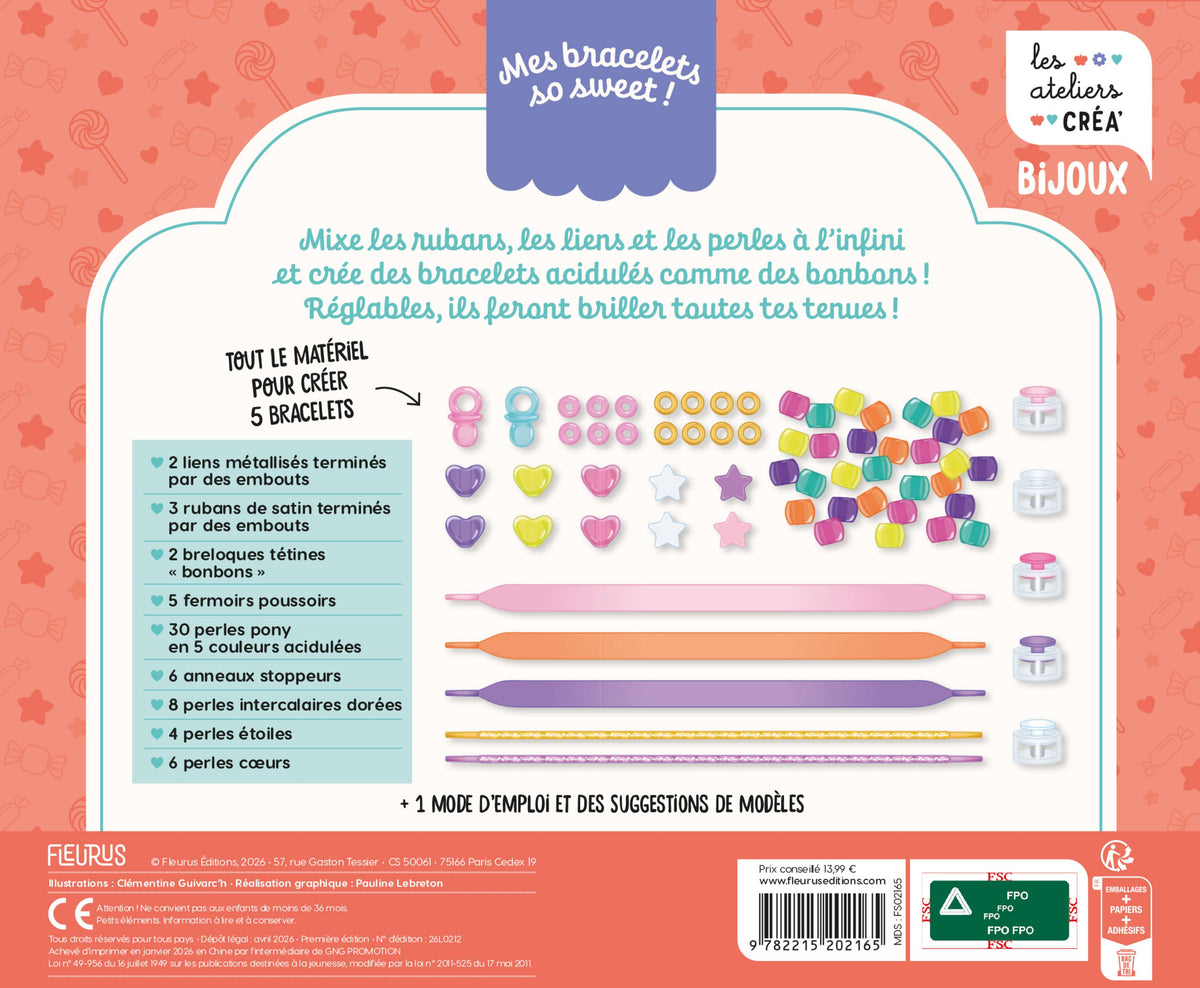 Activité manuelle enfant pour créer des bracelets avec perles et rubans