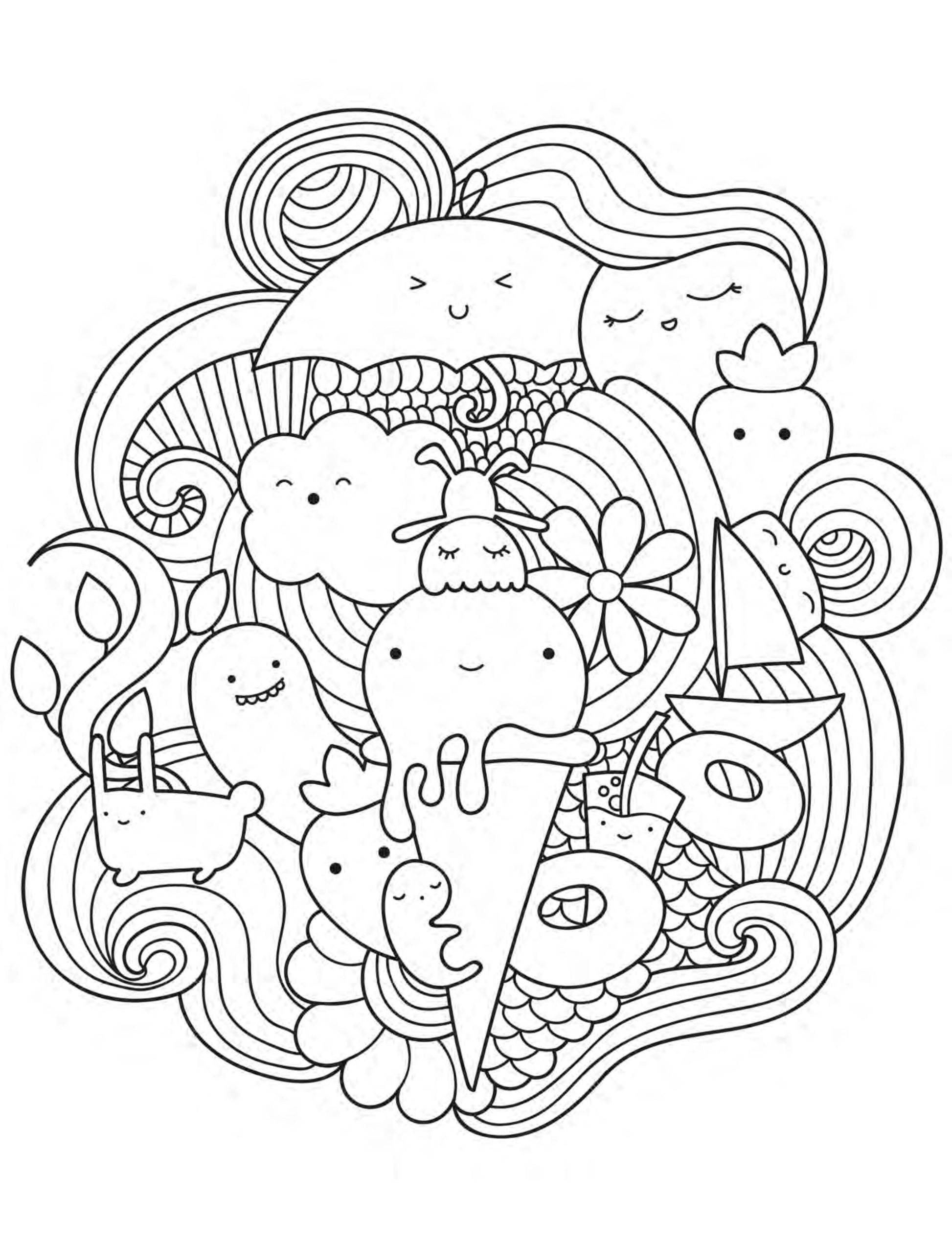 Enfant dessinant des animaux kawaii avec les feutres pastel