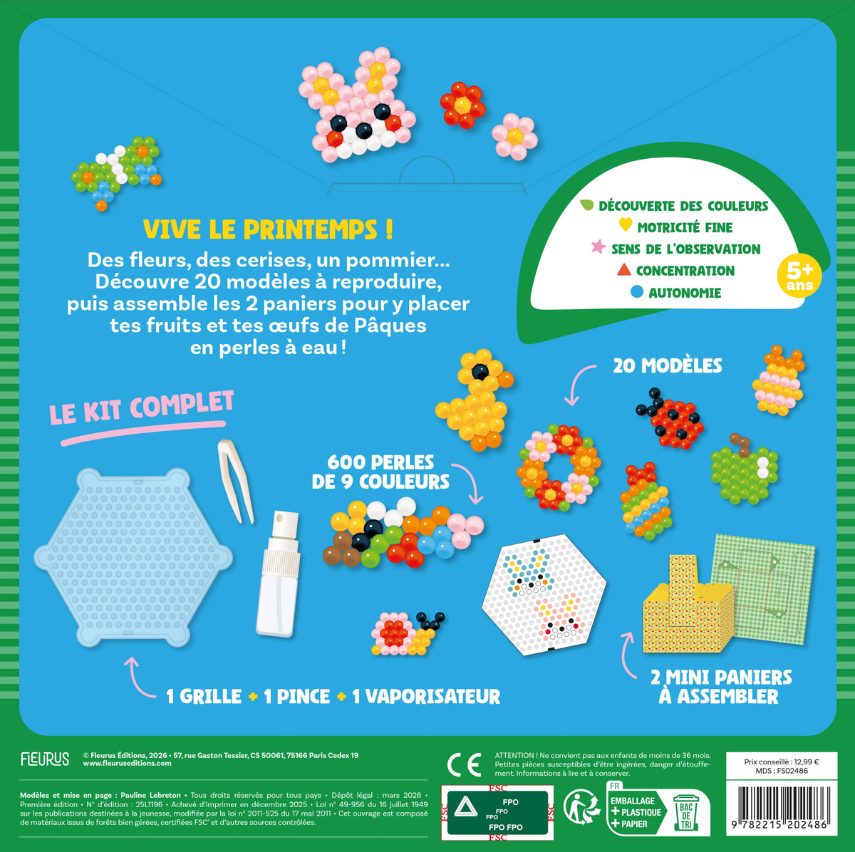 Activité manuelle avec pince et perles à eau pour créer des motifs de printemps