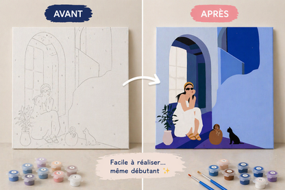 Kit Anniversaire Ado Peinture par Numéros – Lot de 6 à 12 Kits 30x30 cm Voyage à Chefchaouen JOY!
