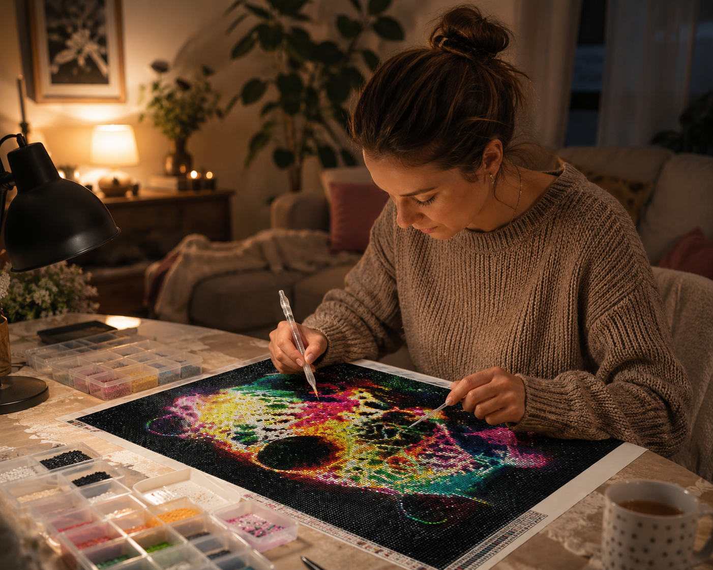 Kit Diamond Painting Léopard – 30x40 cm – Graine Créative GRAINE CREATIVE
