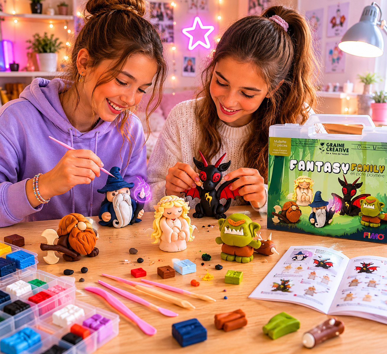 Activité créative à partager en famille avec pâte polymère