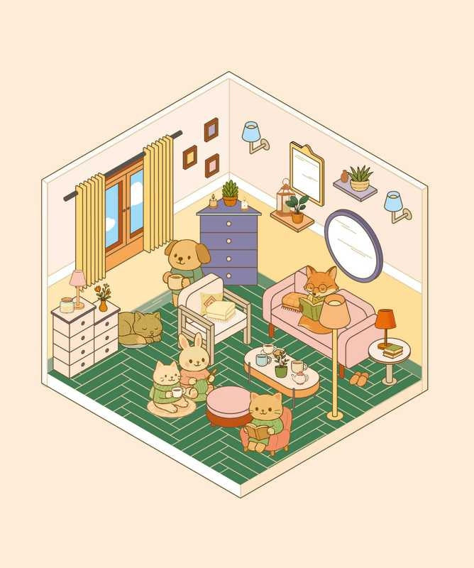 Cozy Stickers – Ma Petite Déco | 700 stickers & 6 scènes déco à composer Editions Marabout