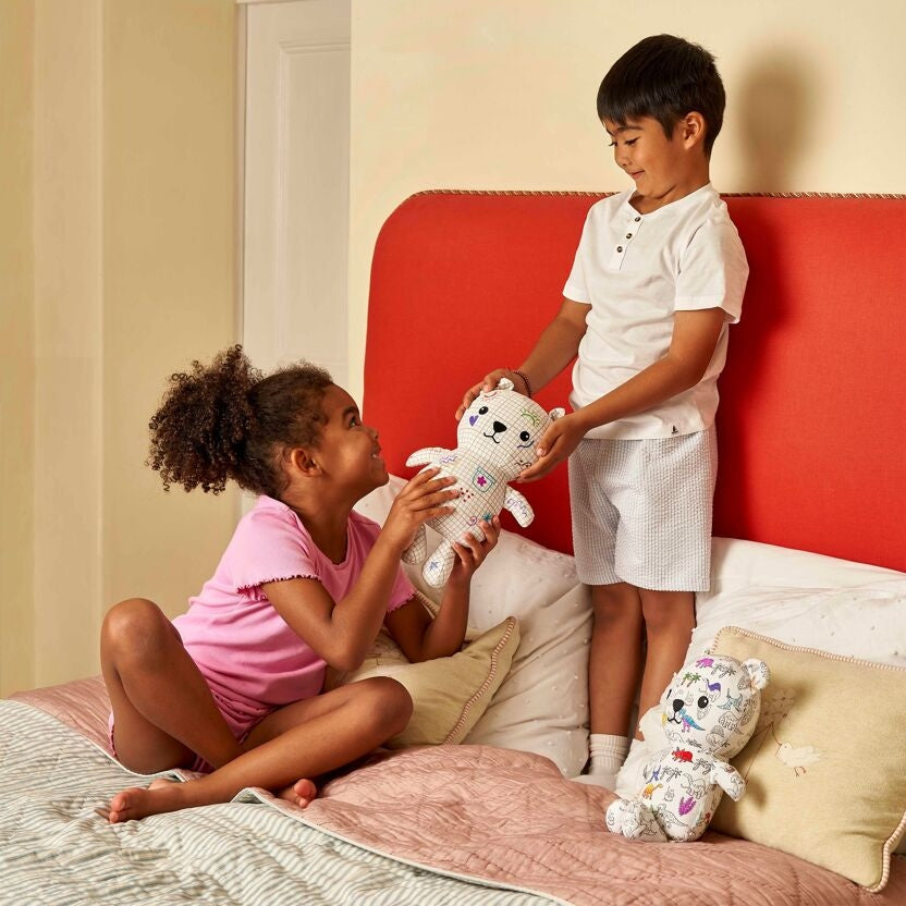 Peluche à colorier Dinosaure Artie Bear – Ours créatif lavable avec feutres eatsleepdoodle EU