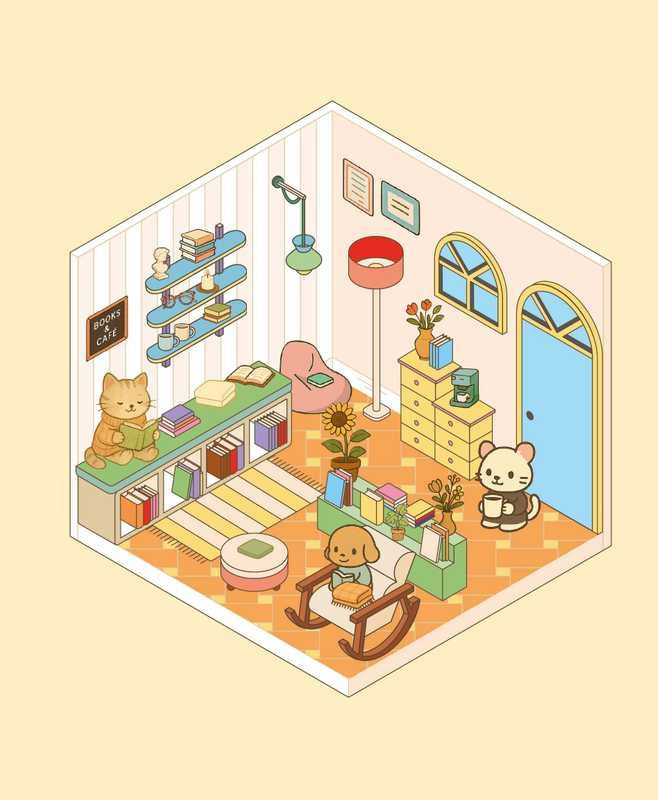 Cozy Stickers – Ma Petite Librairie | 700 stickers repositionnables & 7 scènes à créer Editions Marabout