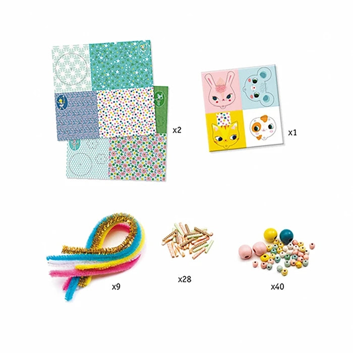 Activité motricité fine avec perles et fils chenille
