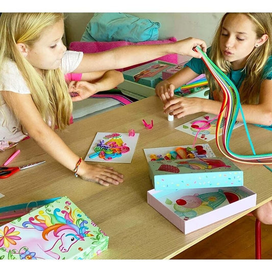 activité quilling enfant papier roulé licorne
