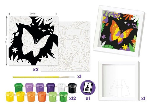 MAPED Creativ – Peinture au numéro Jungle Perroquet & Papillon – Kit créatif enfant dès 7 ans Maped