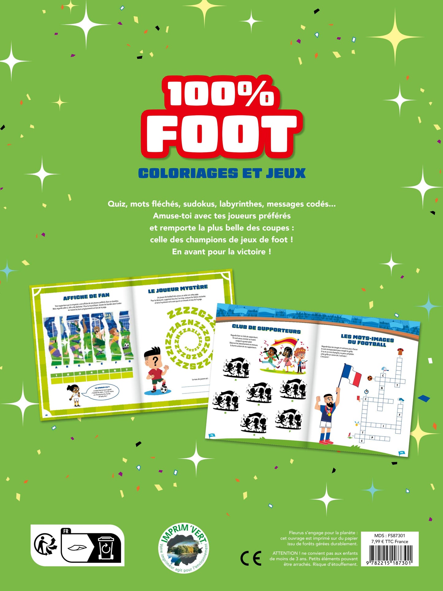 Livre d'activités football avec coloriages quiz labyrinthes et jeux pour enfant