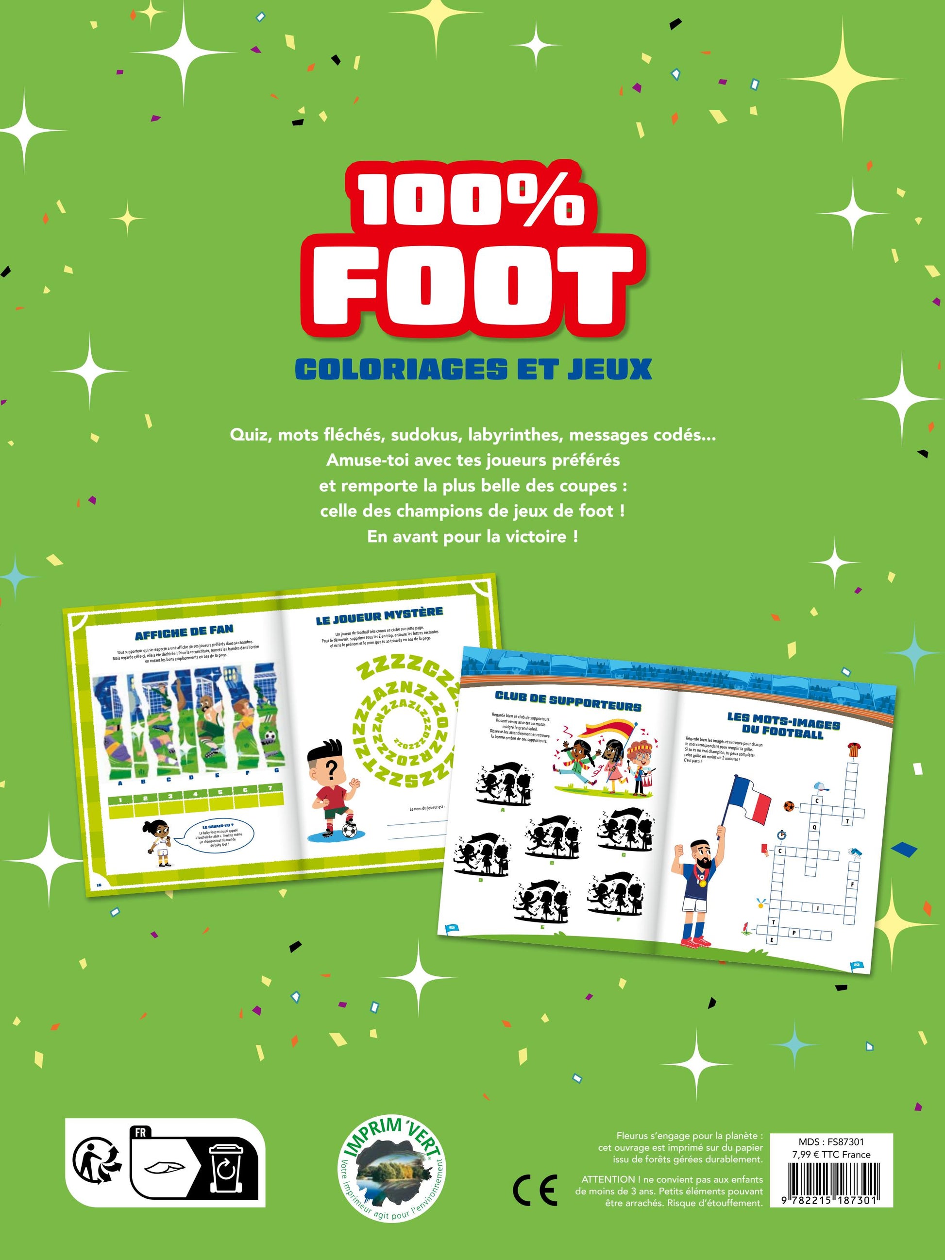 Livre d'activités football avec coloriages quiz labyrinthes et jeux pour enfant