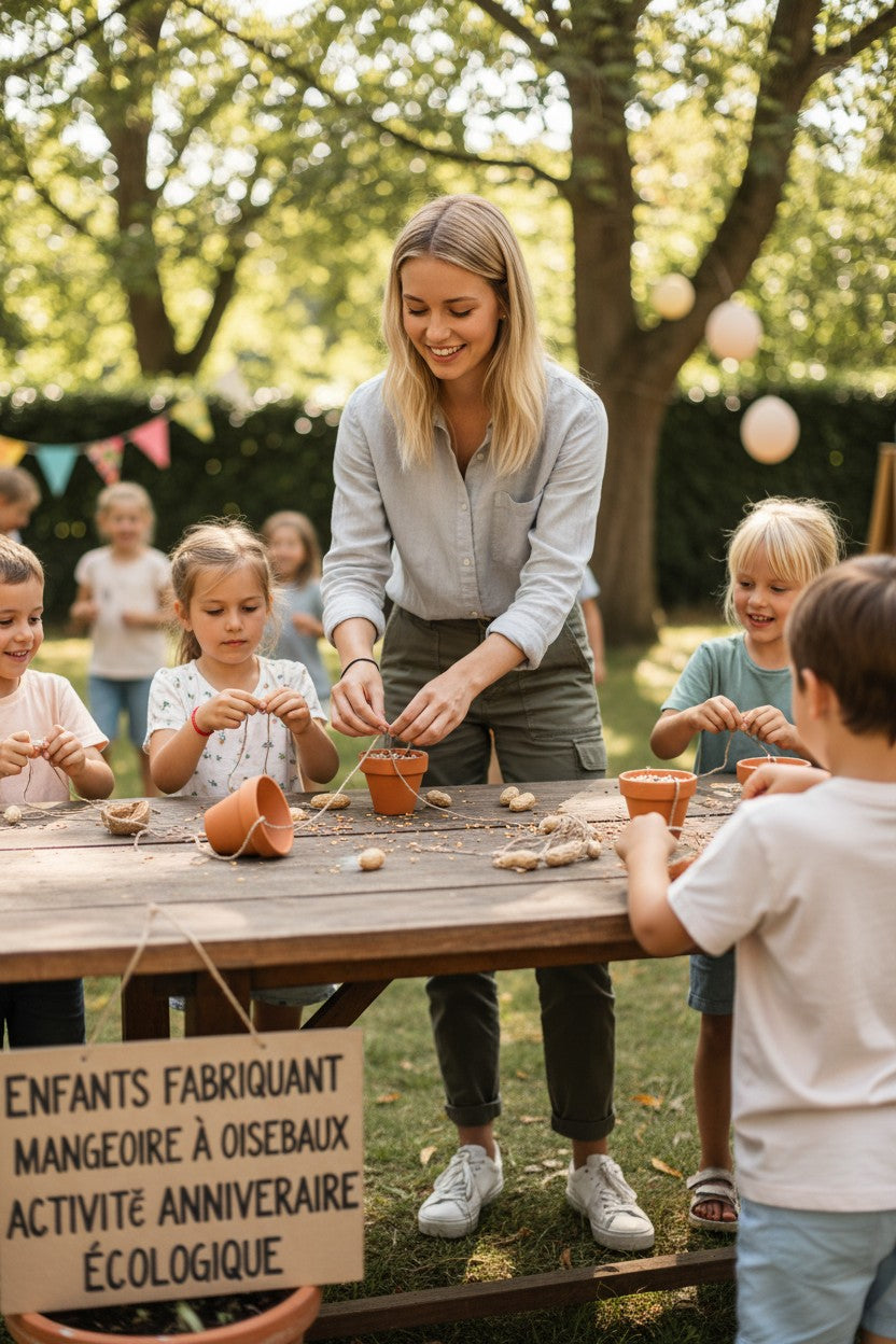 Kit Créatif Mangeoire à Oiseaux – Activité Anniversaire Nature pour 10 Enfants Radis et Capucine