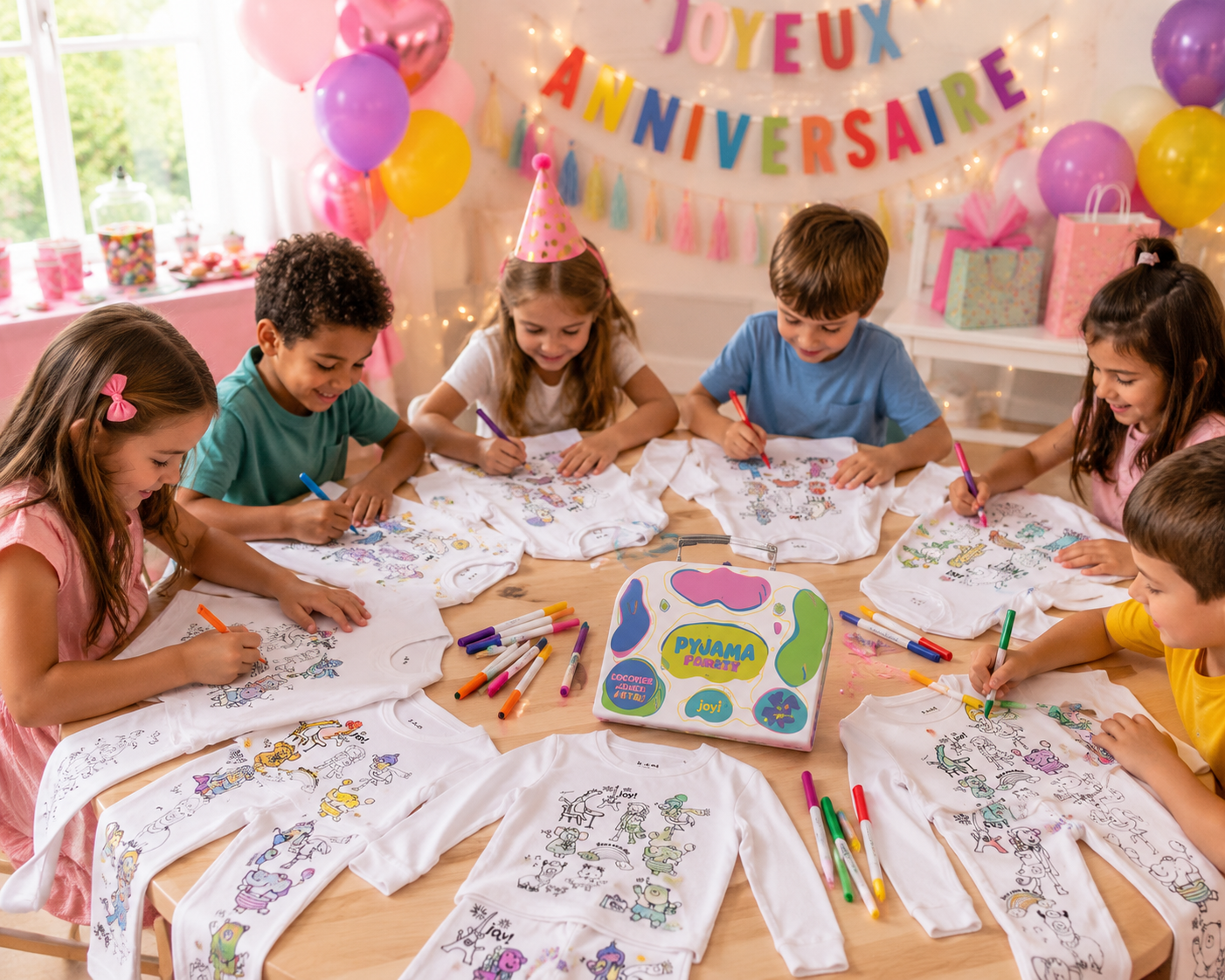 Kit Anniversaire Pyjama à Colorier Animaux Rigolos – Activité Créative Enfant JOY!