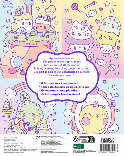 Personnages et animaux kawaii à dessiner et colorier